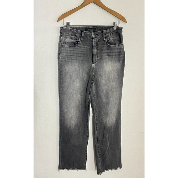 Joes Jeans 31 Black Gray High Rise Straight Leg Raw Hem Margot Womens - Picture 2 of 10